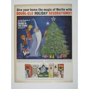 Print Ad Give Your Home Magic Of Merlin Doubl-Glo Holiday Decor Sword In Stone